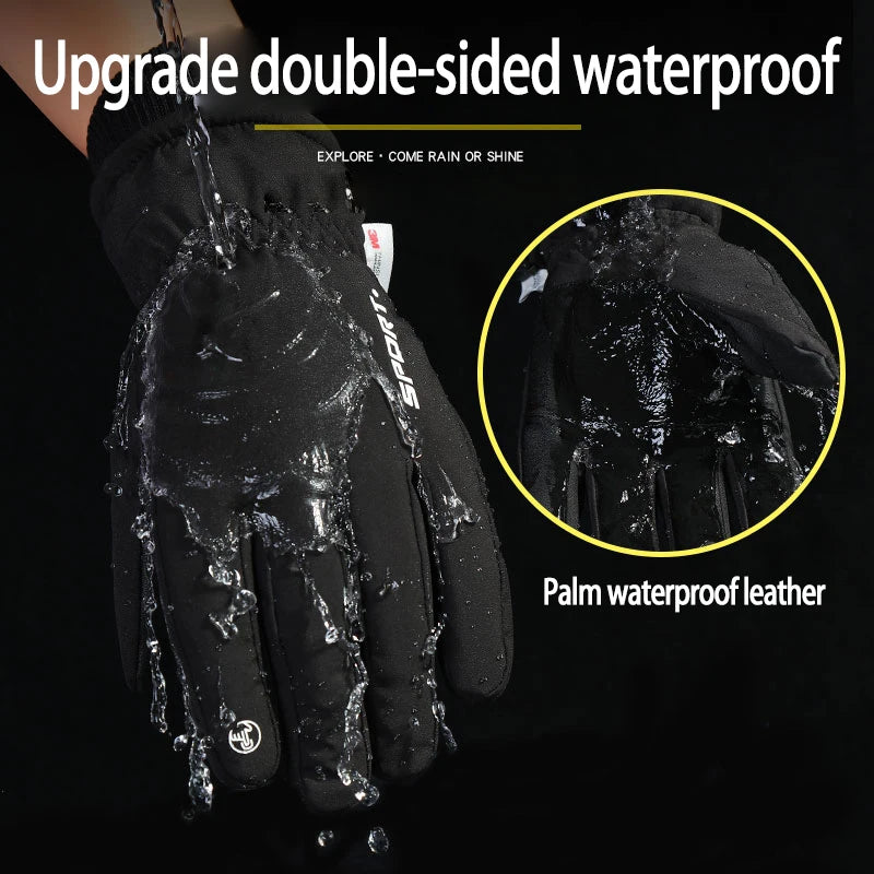 Thermal Winter Cycling Ski Gloves Outdoor Sports Running Motorcycle Touch Screen Fleece Gloves Non-slip Warm Full Fingers Gloves Zpaxo