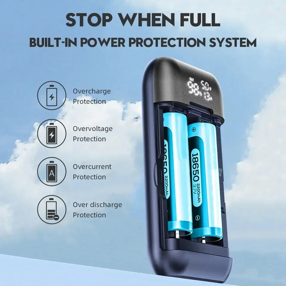 Portable 18650 Battery Charger Case DIY Power Bank Box QC3 0 PD 18W