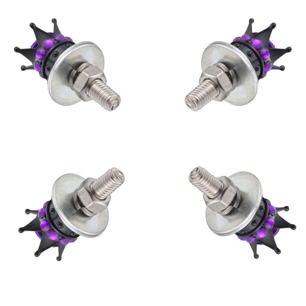 Crown Diamond License Plate Screw Kit – Car & Motorcycle Bolts