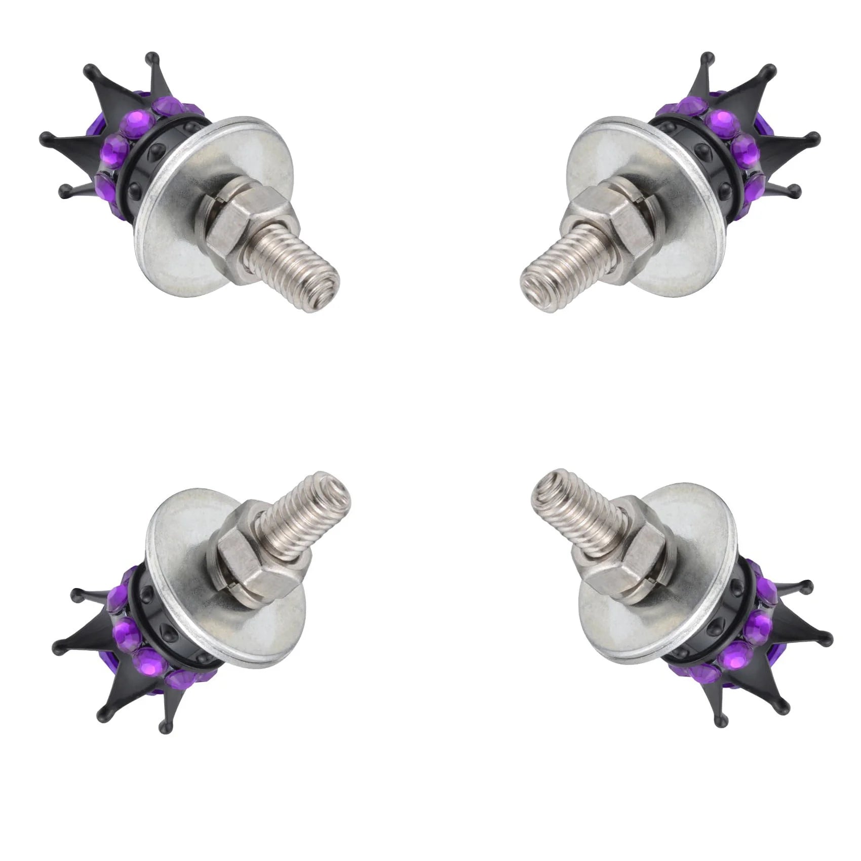Crown Diamond License Plate Screw Kit – Car & Motorcycle Bolts