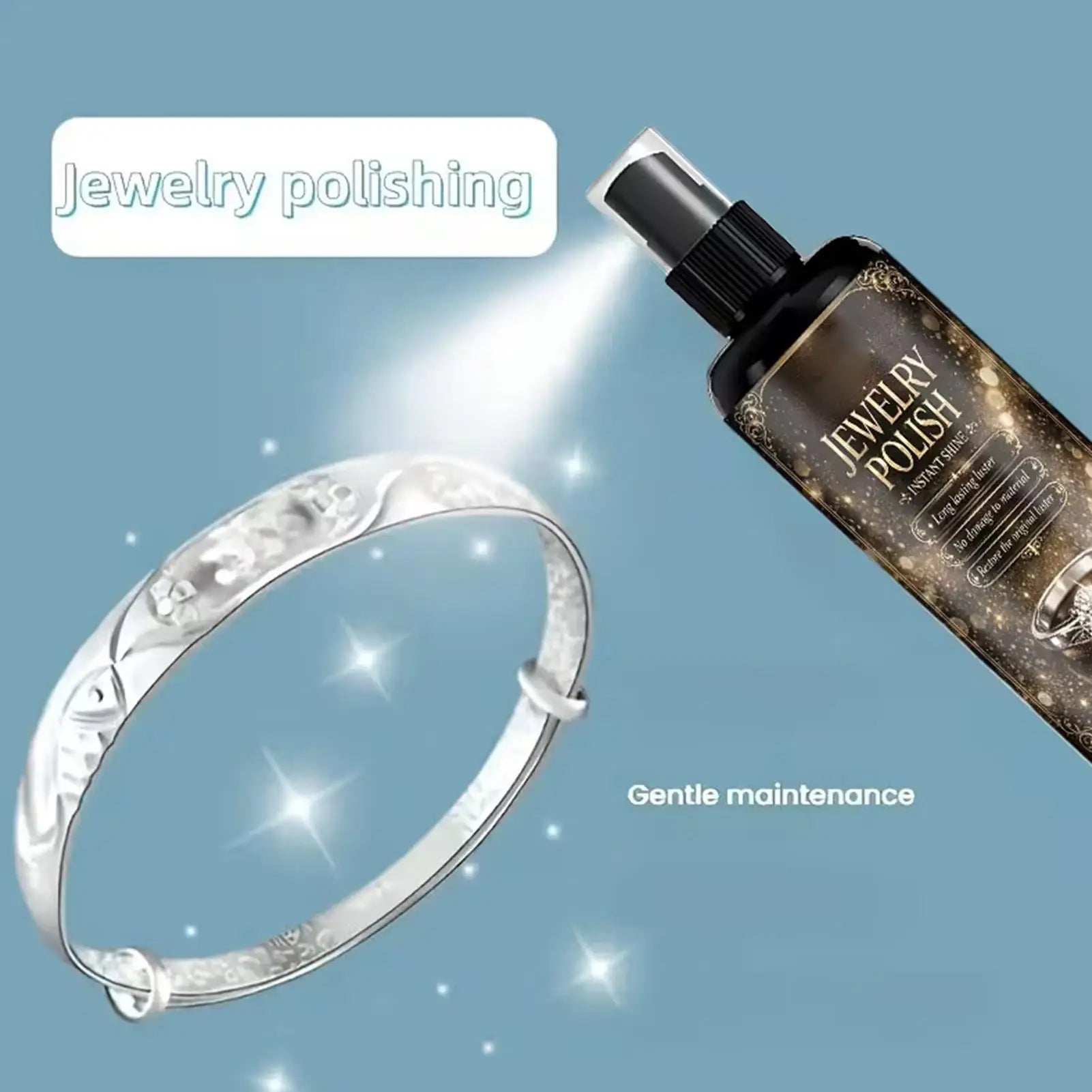Jewelry Polishing Spray Silver Gold Gemstone Cleaner Shine Restorer