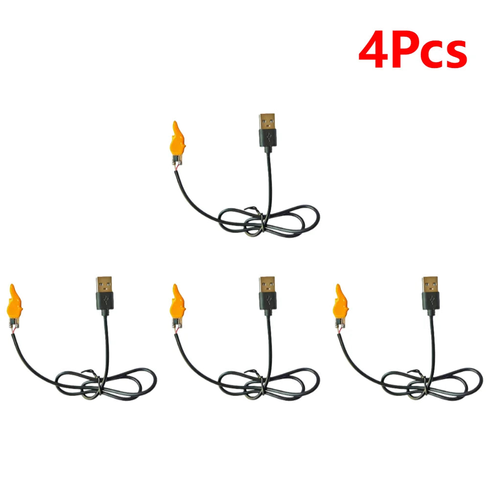 1- DIY Flame Tip Lights Bulb USB 5V Candelabra Night Light Bulbs Plug Zpaxo 4PCS