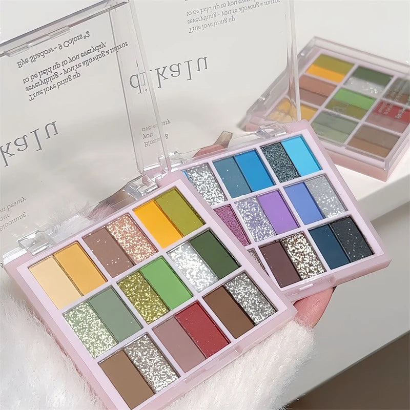 18 Colors Eyeshadow Palette Matte and Shimmer High Pigment Green Blue Eye Shadow Palette Long Lasting Eye Makeup for Daily Use Zpaxo