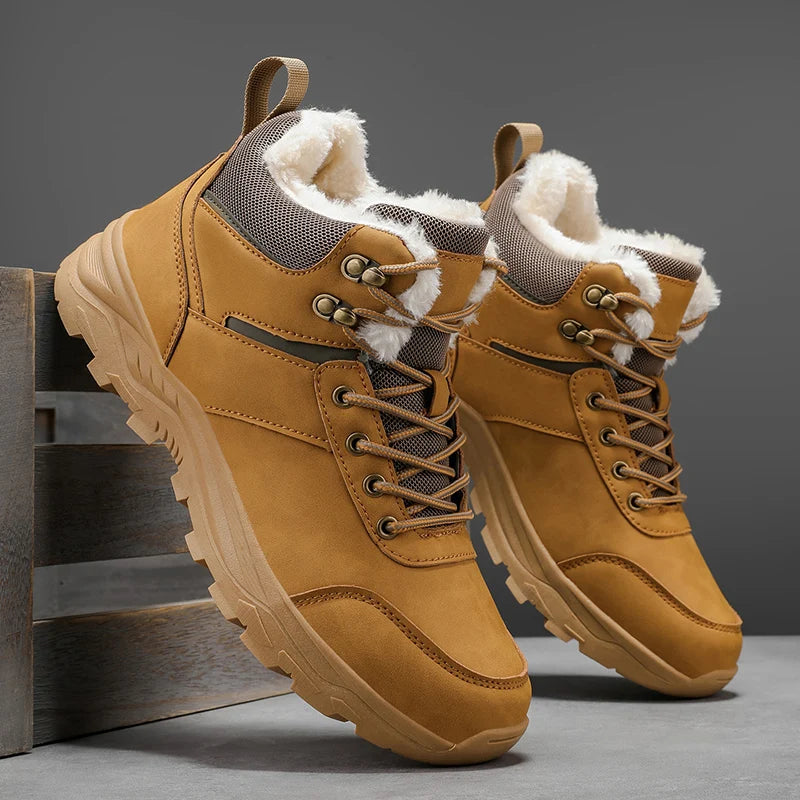 Men Boots Winter Slippers Warm Shoes Waterproof Non-slip Plush