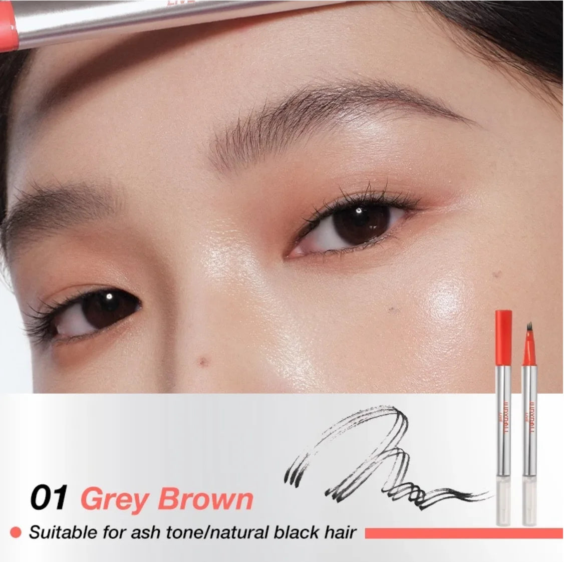 Judydoll Orange Label Dual-ended Liquid Brow Pen Eyebrow Pencil Zpaxo 01