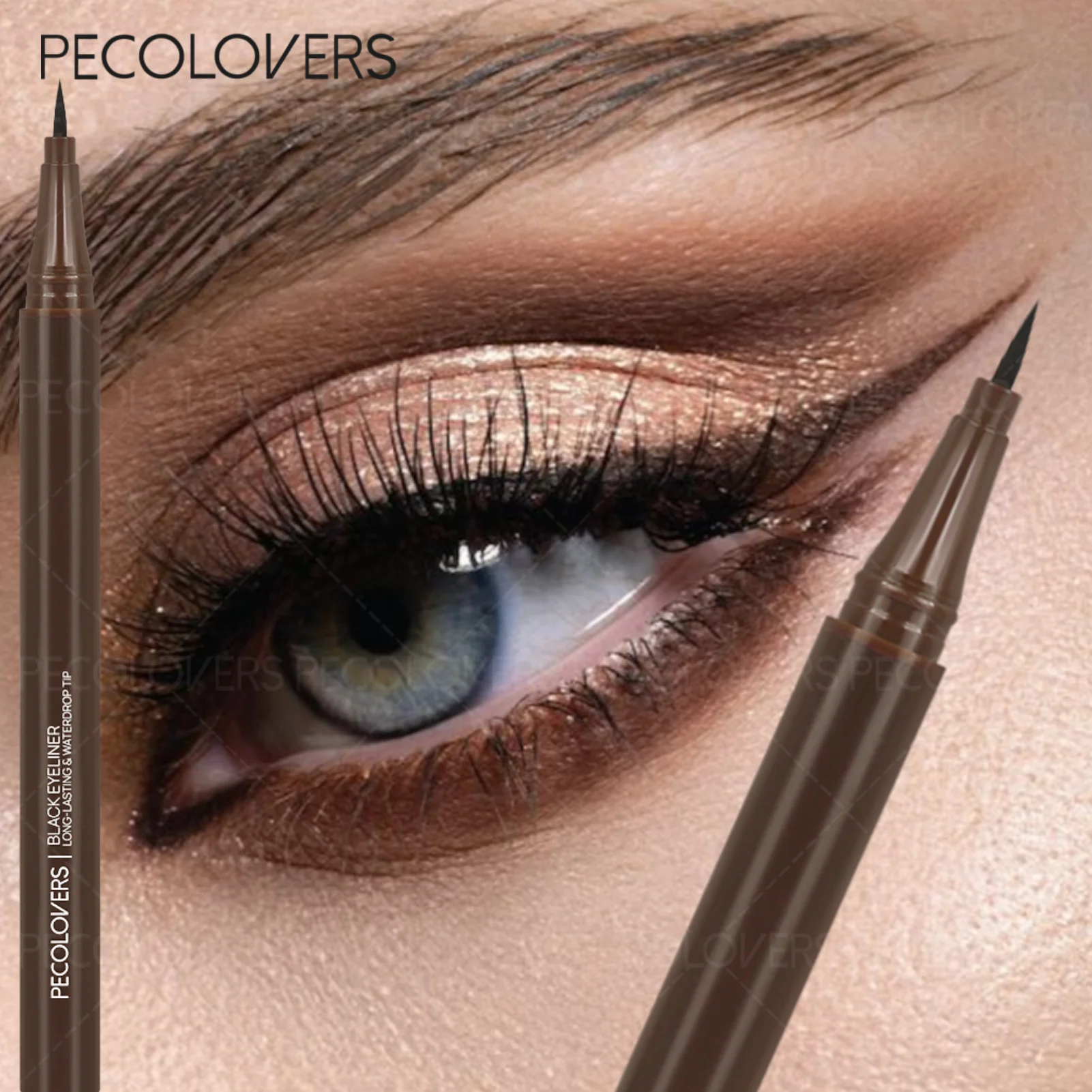 Ultra Thin Brown Lower Eyelash Eyeliner Pen Waterproof Lasting Smooth Zpaxo