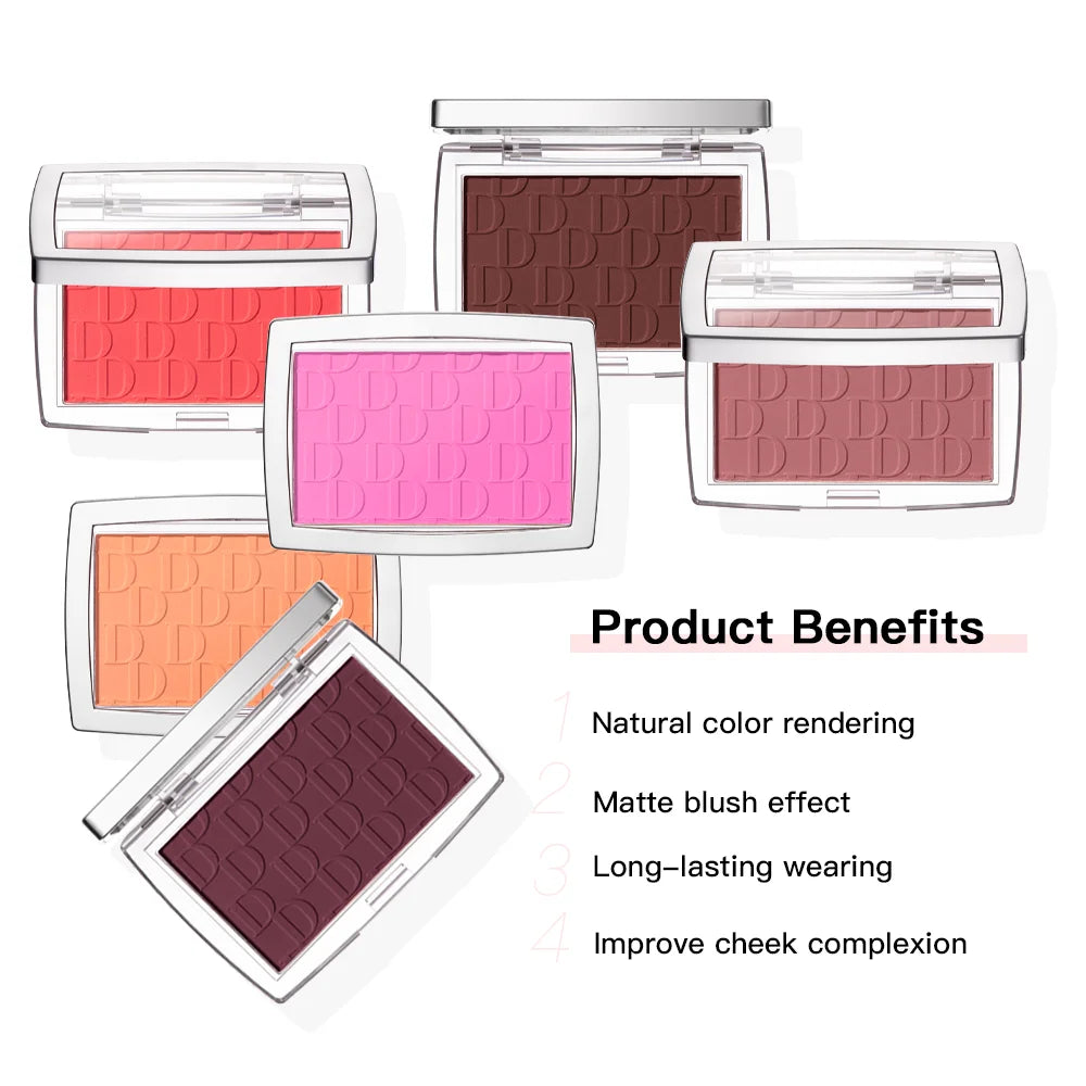 Matte Natural Cheek Tint Blush Palette Face Contouring Face Blusher Single Waterproof Matte Peach Rouge Contour Shadow Palette M Zpaxo