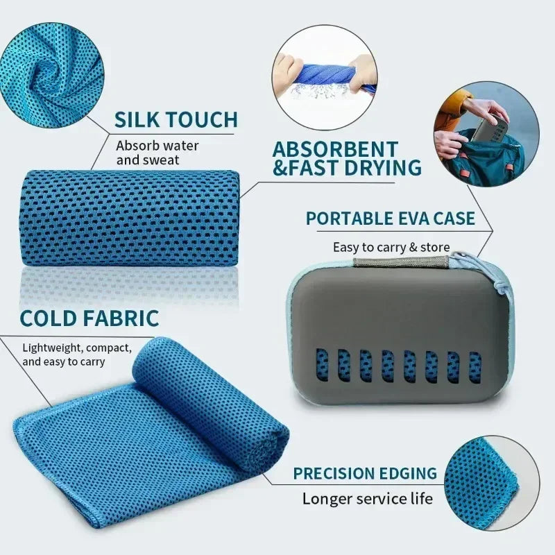 Sports Cooling Towel Case Portable Travel Ice Gym Quick Dry Towels Zpaxo