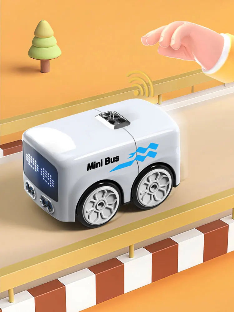 RC Intelligent Mini Bus Auto-Follow Line Tracking with Soccer Smart Gesture Control RC Car Mini Bus for Boys Birthday Toys Gifts Zpaxo