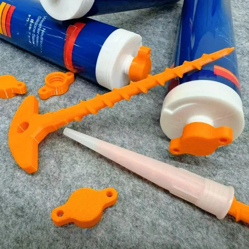 2pcs Sealant Nozzle Cleaner & Cap - Prevents Drying for Glass Caulk Tubes, Fits Standard Sizes, Handy DIY Tool Zpaxo