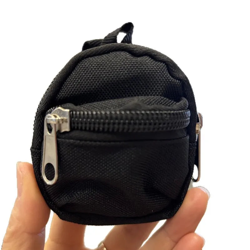 Mini Wallet Coin Purse Double-shoulder Zipper Keychain Backpack
