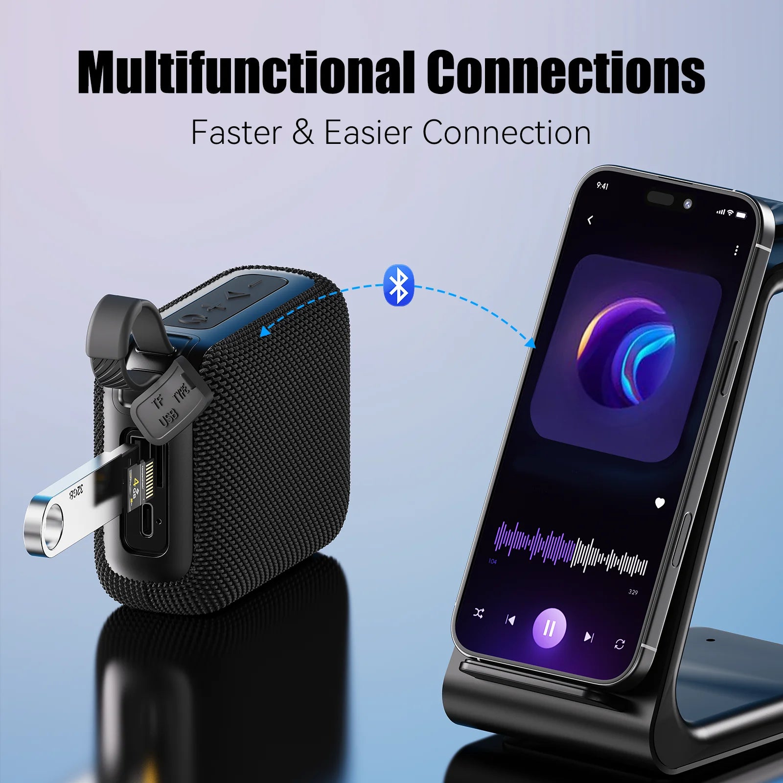 Bluetooth Speakers TWS 10W Enhanced Bass Portable Outdoor Wireless