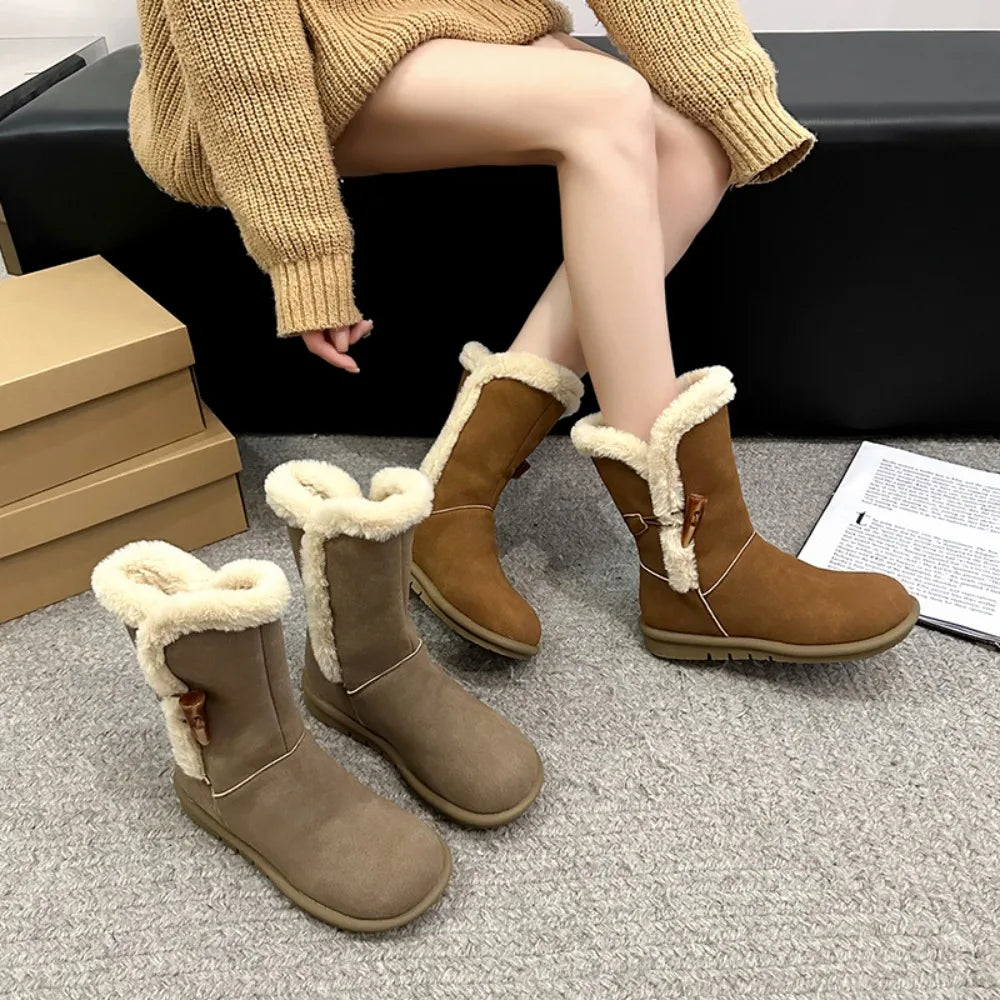 Classic Plush Snow Boots Mavericks Women's Wool Warm Winter Shoes 2025