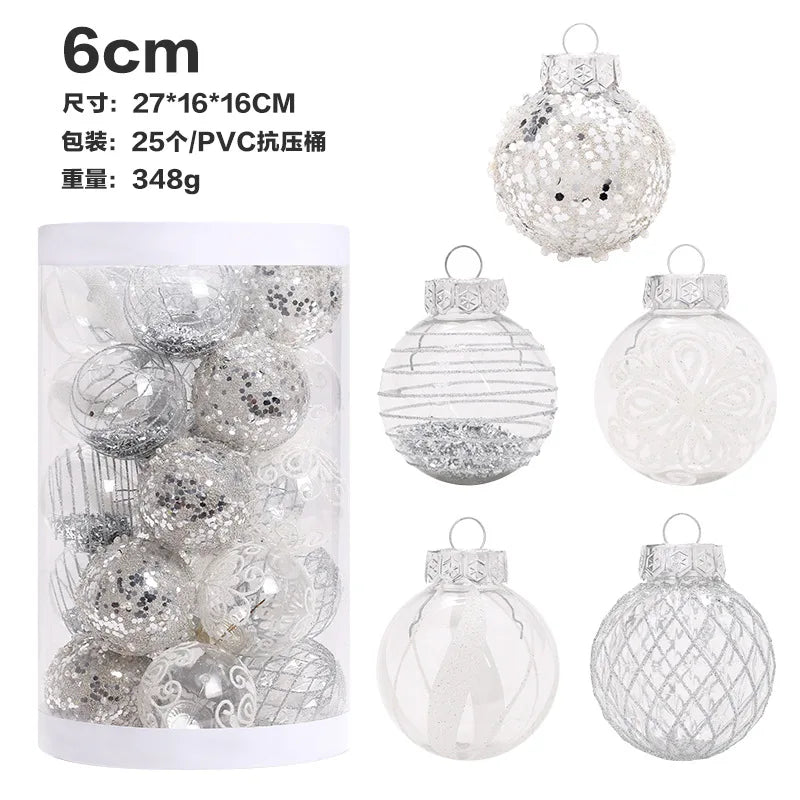 25-Pack 6CM Christmas Ball Ornaments – Festive Tree Decor Christmas Ball Ornaments Zpaxo G
