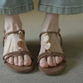 Women's Fish Mouth Open Toe Comfortable Hollow Out Breathable Sandals Zpaxo Brown 37