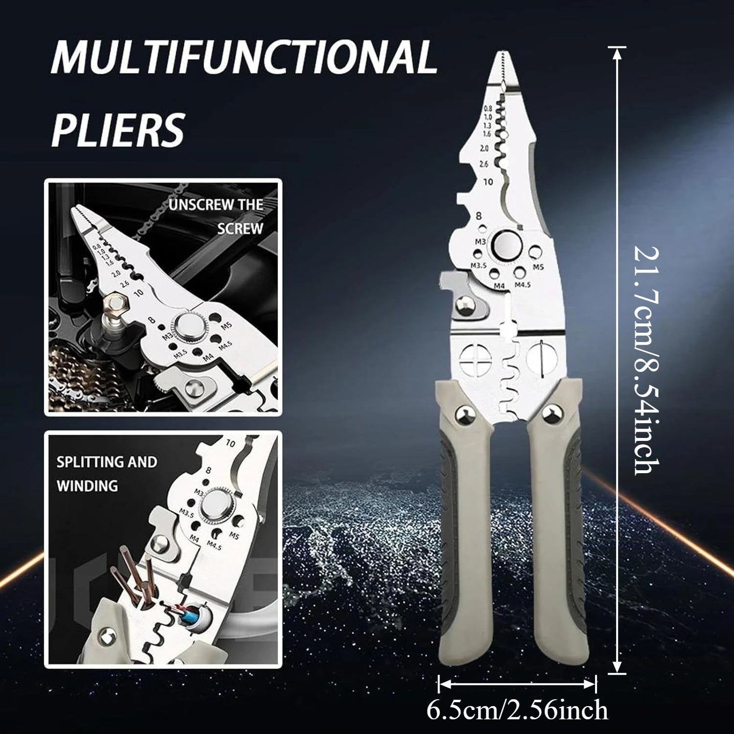 16-in-1 Wire Stripper, Cable Cutter & Multi-Function Pliers