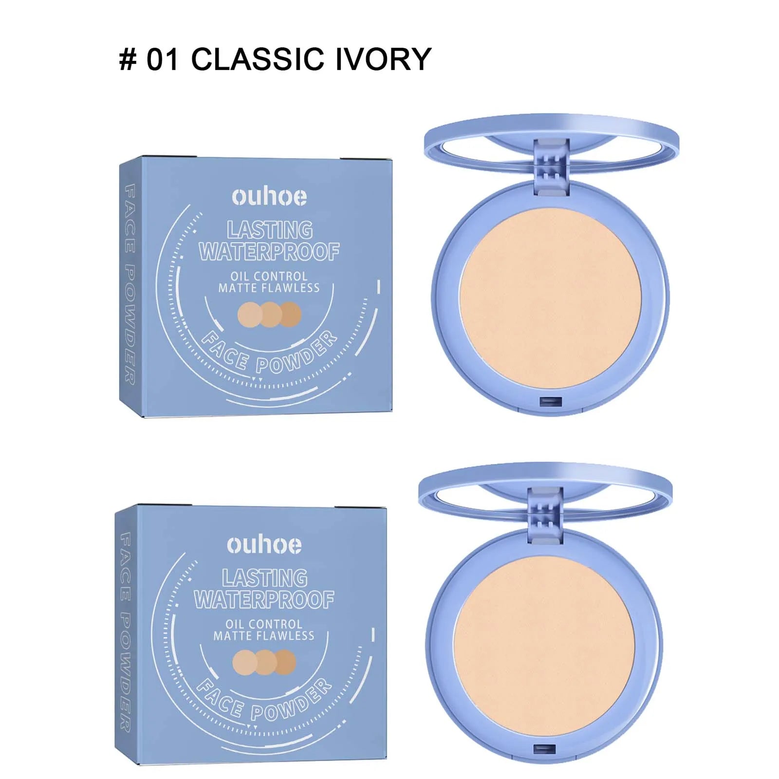 Matte Setting Pressed Powder – Oil Control & Full Coverage Setting Pressed Powder Zpaxo 2Pc classic ivory