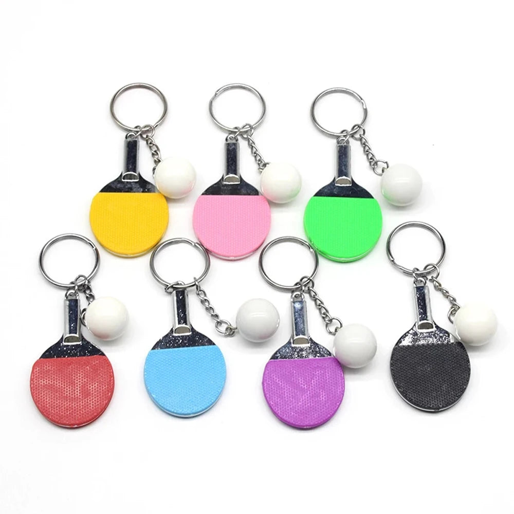 Accessories 7 Color Bowling Tennis Ball Badminton Table Tennis Racket Ping Pong Key Ring Sports Keyring Table Tennis Keychain Zpaxo