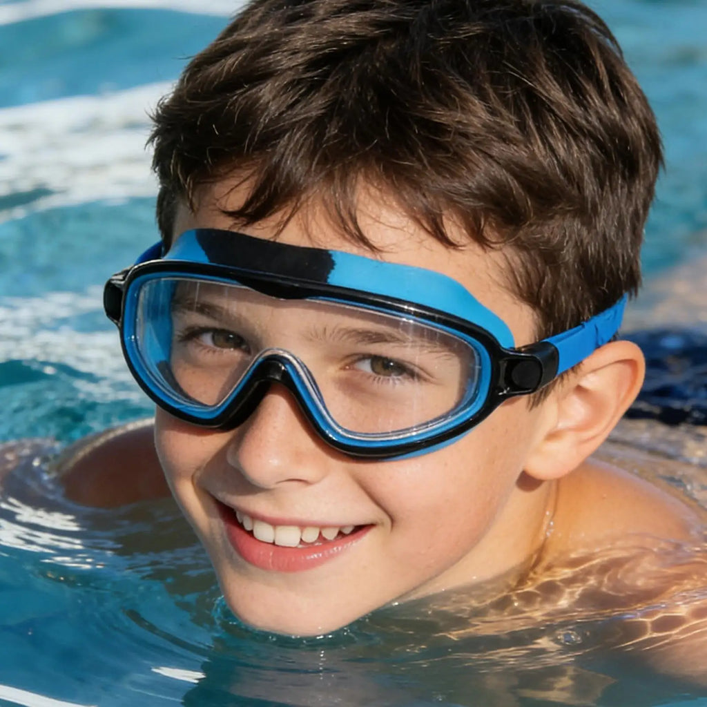 Kids Swim Goggles Antifog Glasses Nose Clip Earplugs HD View Swimming