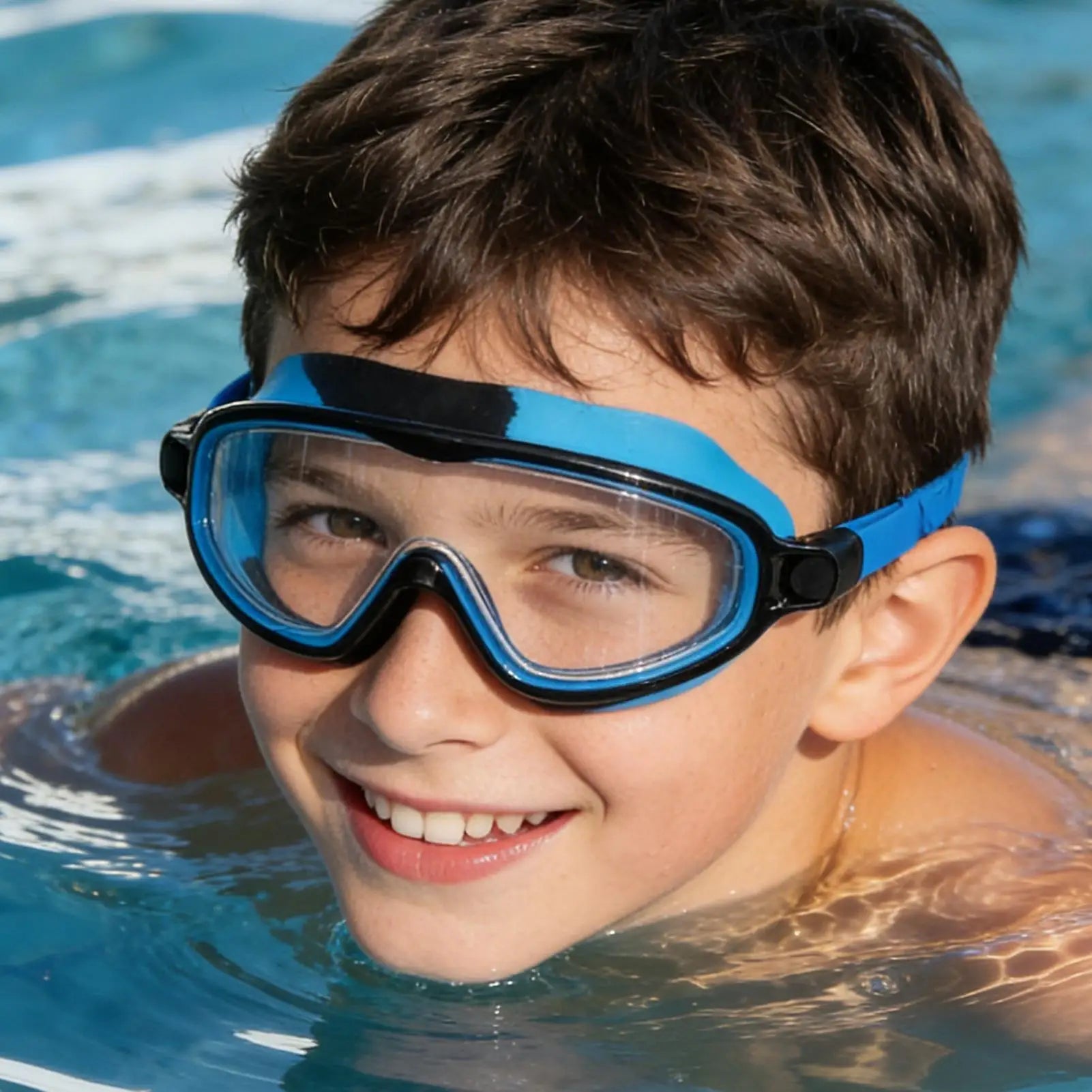 Kids Swim Goggles Antifog Glasses Nose Clip Earplugs HD View Swimming