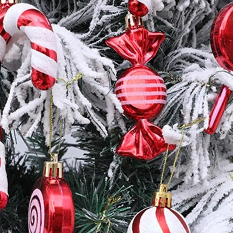Festival Christmas Hanging Decorations Plastic Candy Shaped Ornament