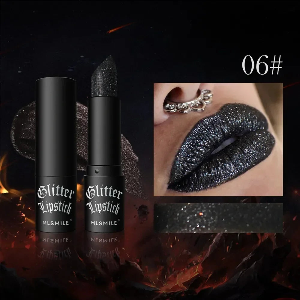 7 Colors Glitter Lipstick Waterproof Long Lasting Diamond Pearlescent Metallic Non-stick Cup Lipstick Women Lips Makeup Cosmetic Zpaxo 06