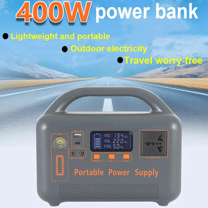 400W Portable Power Station Solar Generator 192Wh LiFePo4 Battery220V Energy Power Plant for Camping RV with Solar Panel Charger Zpaxo