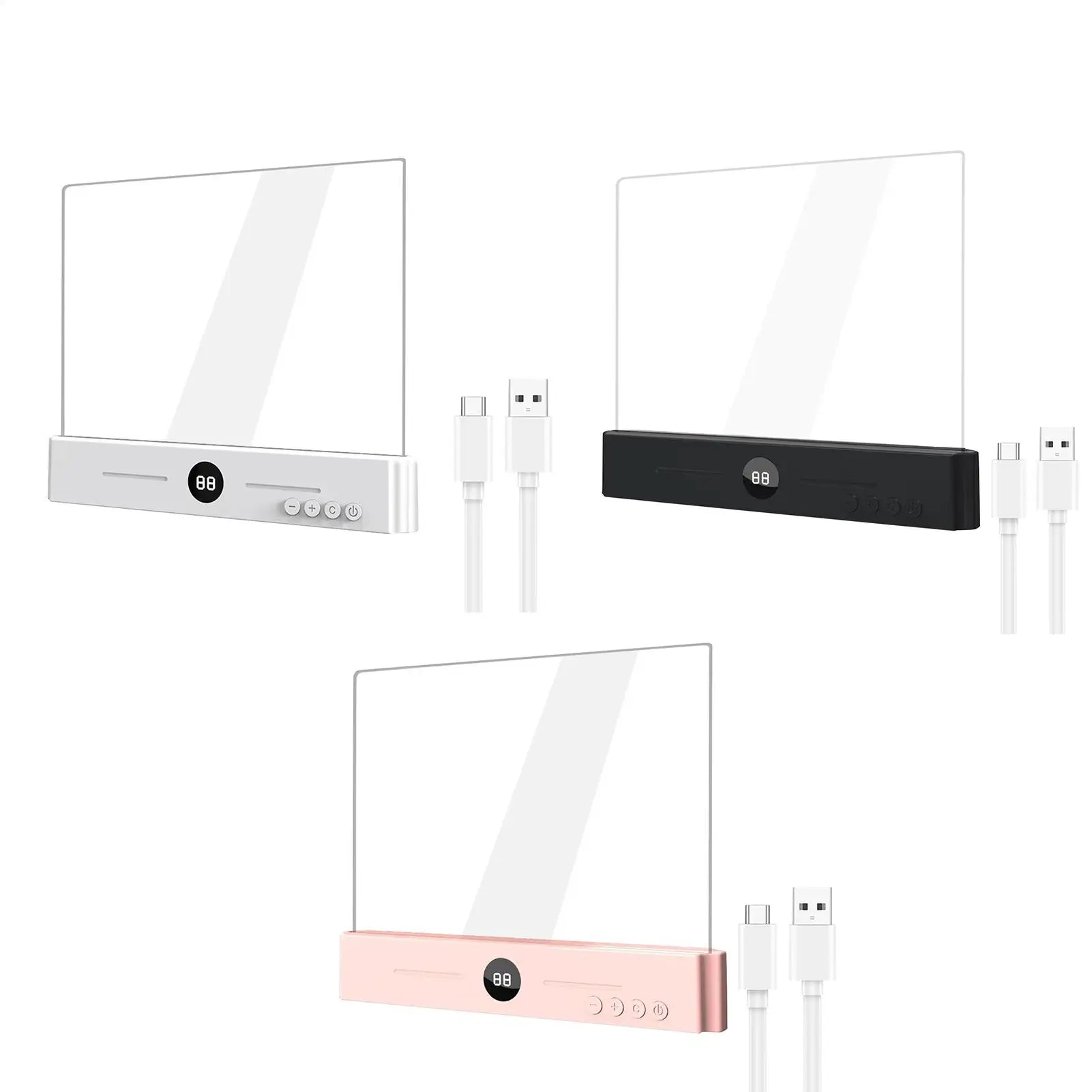 Rechargeable Book Light Reading Bed Dimmable LED Panel Lamp Eye