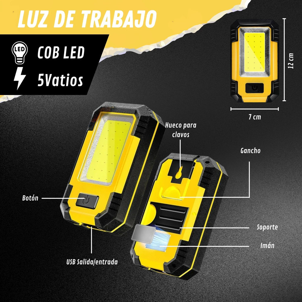 4000mAh COB LED Work Light – Magnetic, Hook & Rechargeable