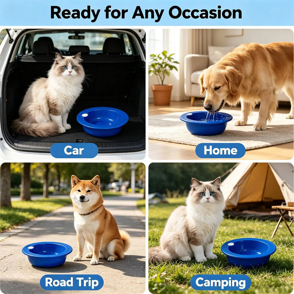 Pet Cooling Bowl Ice Chilled Dog Water Hydration Feeder Small Medium