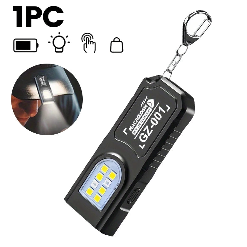 Mini USB Rechargeable LED Keychain Flashlight – Waterproof