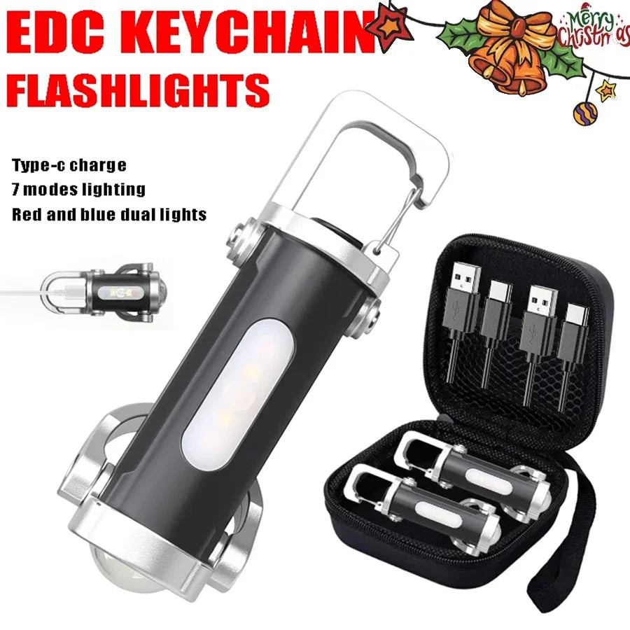 COB LED Keychain Flashlight – Rechargeable Waterproof Pocket Light