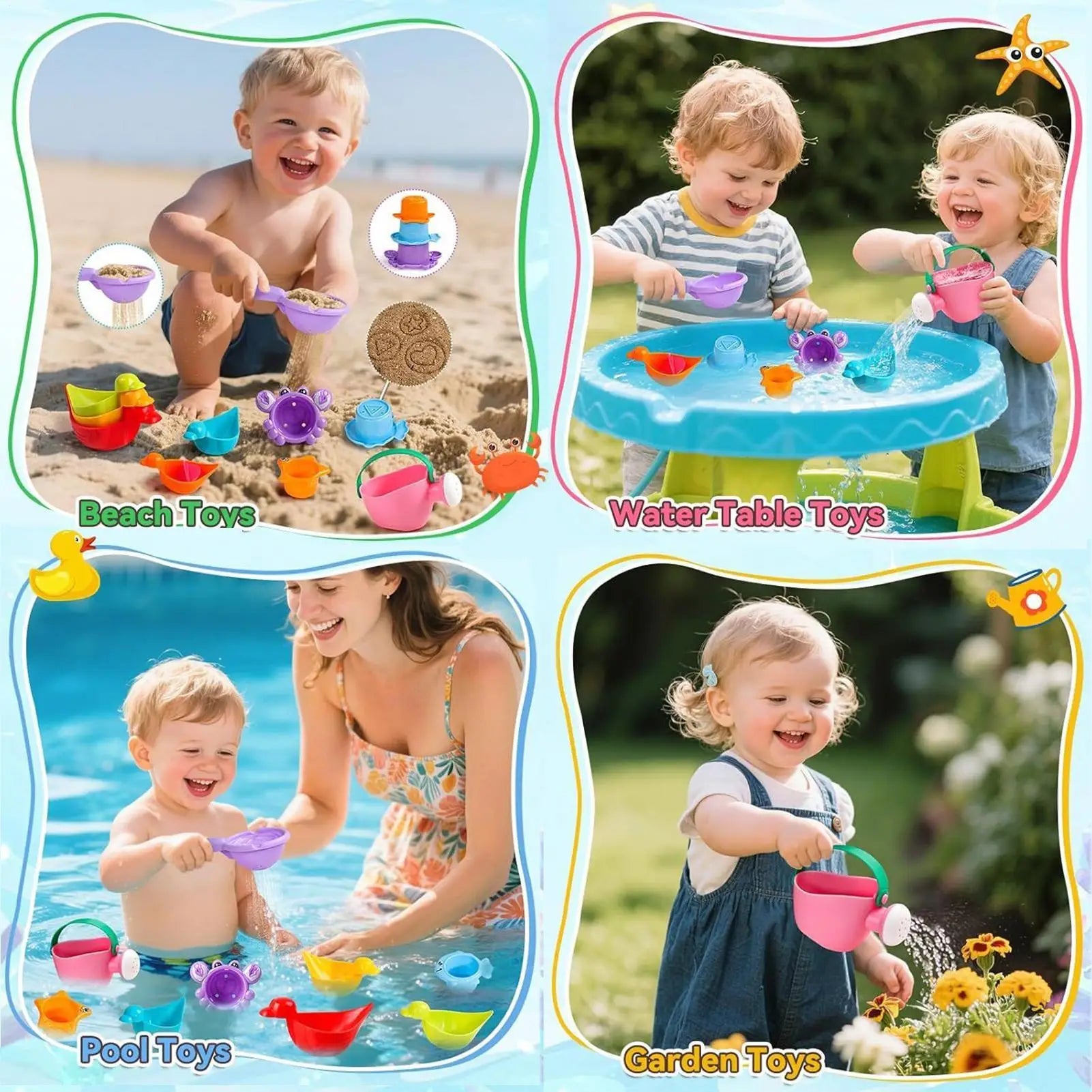 Bath Toy Safe Bathtub Water Toys Creative Floating Sensory Accessories Educational Games For Swimming Shower Kids Water Play Zpaxo