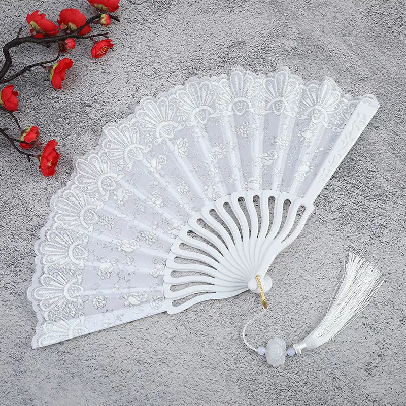 Rose Folding Fan – Ancient Style Dance, Wedding & Party Fan