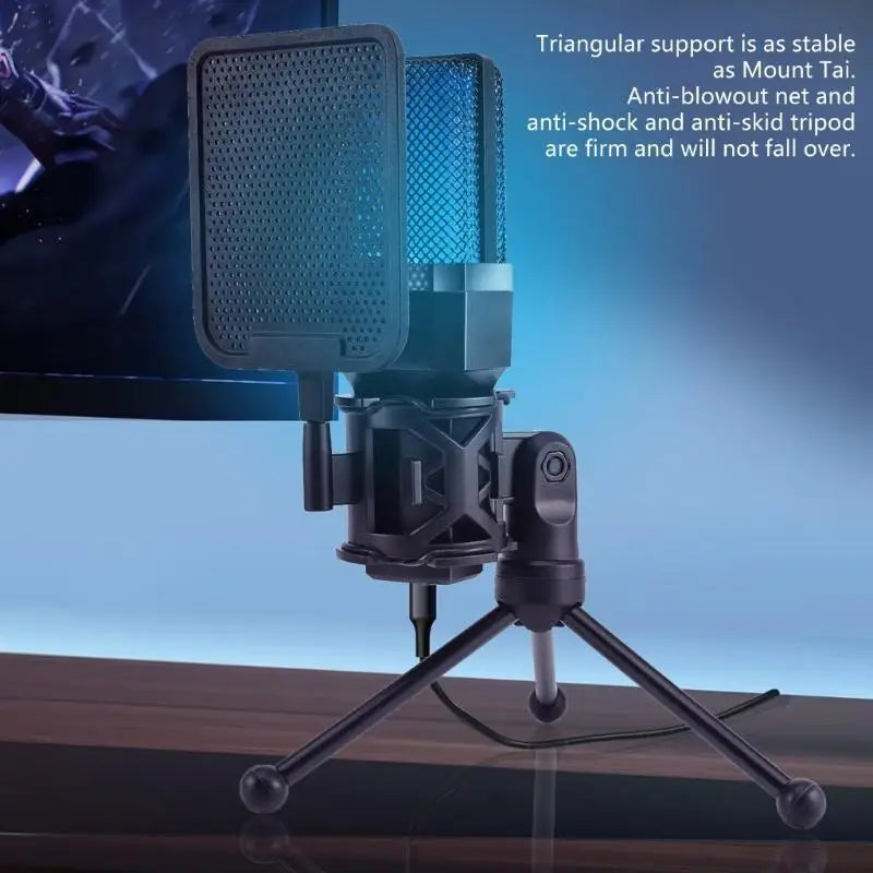 652F USB Condenser Microphone Lighting Adjustable 360 Degree Stand Zpaxo CN