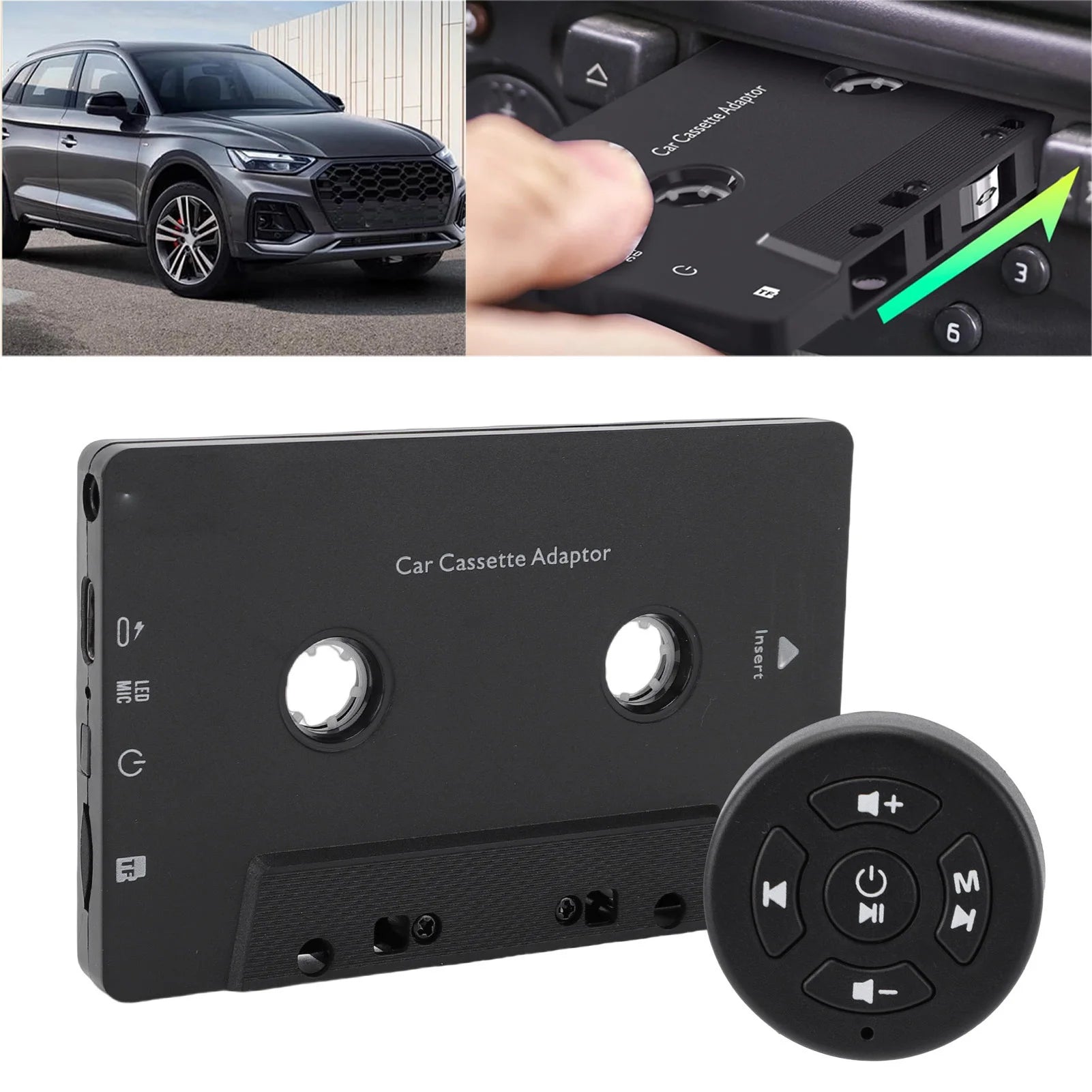 Car Wireless Cassette Receiver Remote Control Bluetooth Tape Player