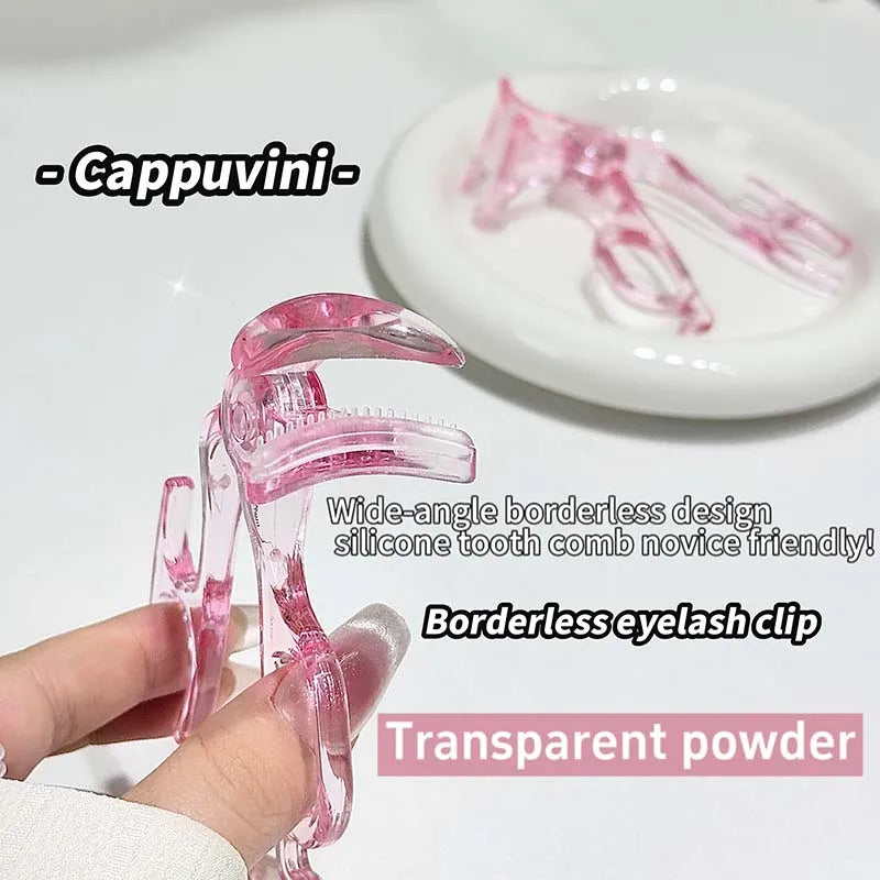Portable Wide-angle Eyelash Clip Lasting Curler Frameless Toothed Zpaxo 04 Transparent Pink