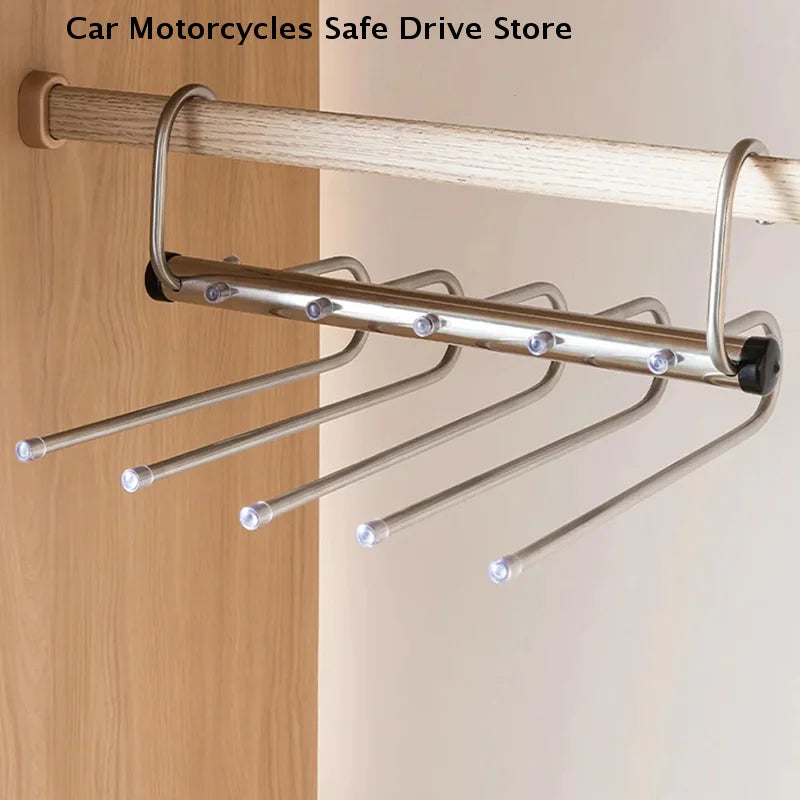 Folding Magic Pants Hangers 5 9layers Stainless Steel Space Saving