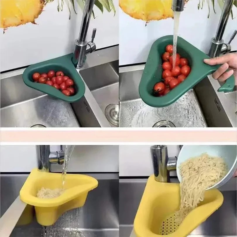 Large Kitchen Sink Drain Basket Organizer Faucet Holder Strainer Food Garbage Colanders Draining Shelf Organization Accessories Zpaxo