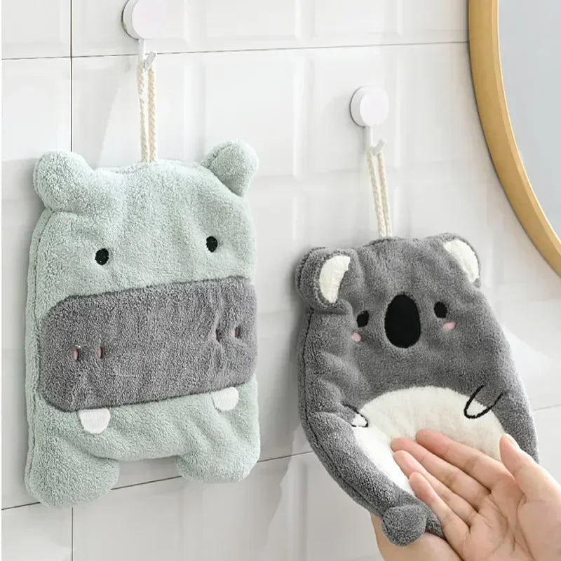 Cute Cartoon Animals Children's Hand Towel Quick Drying Microfiber