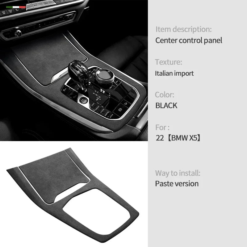 Alcan tara Gear knob Shift Stick Central Panel Cover For BMW X5 G05 X7 G07 2019 2020 2021 2022 2023 Car Trim Upgarde Accessories Zpaxo Black