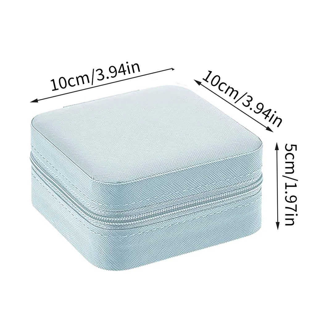 Portable Jewelry Storage Box Travel Jewelry Organizer Case Leather Storage Earrings Necklace Ring Jewelry Display Zpaxo