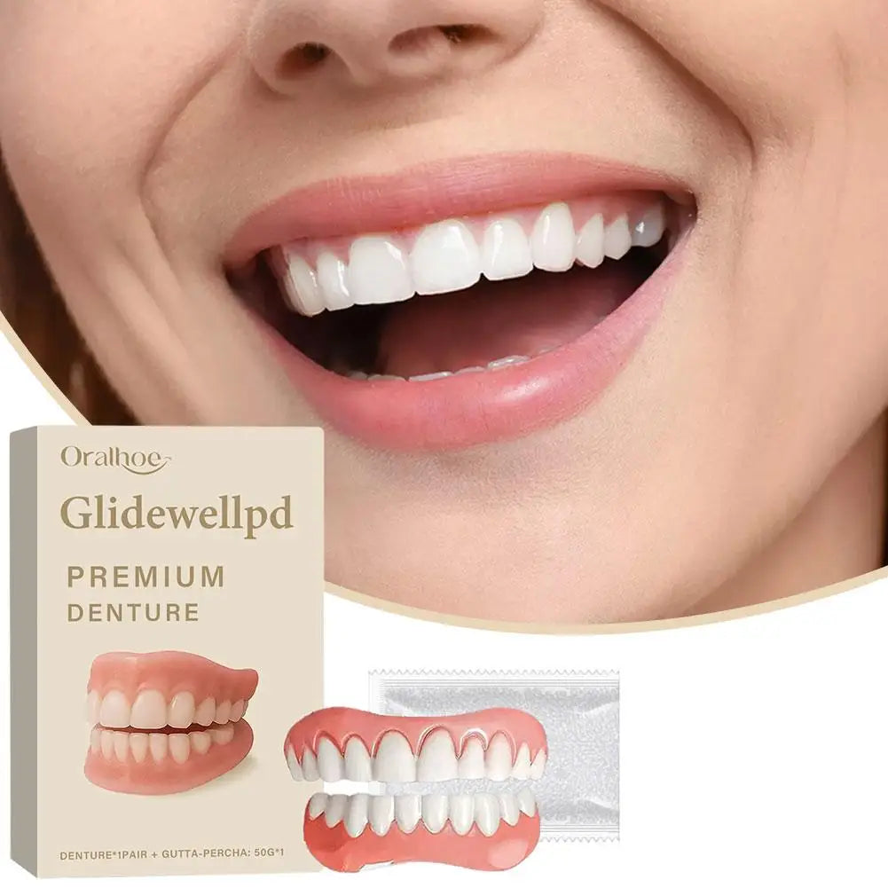 Silicone Denture Set – Reusable Realistic Fake Teeth Upper & Lower Silicone Denture Set Zpaxo