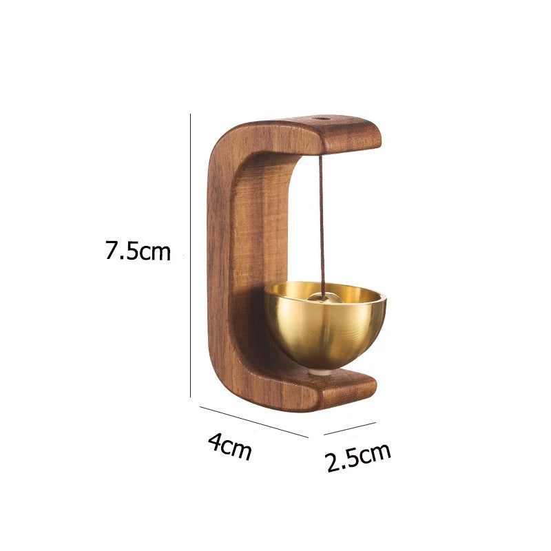 2026 New Arrival！Dopamine Home Wind-Bell Magnetic Inhalation Beech Wood Copper Bell Walnut Ornament Reminder Decorative Bell Zpaxo
