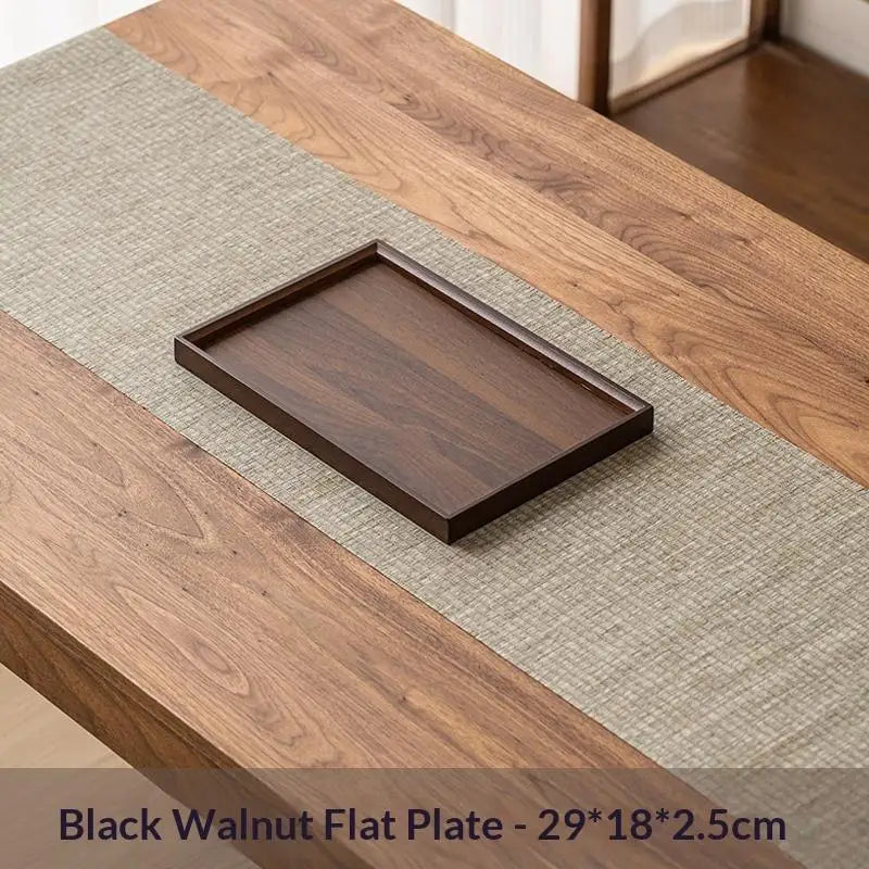 MRectangular Bamboo Wooden Decorate Tray Walnut Serving Display Plate Zpaxo A2