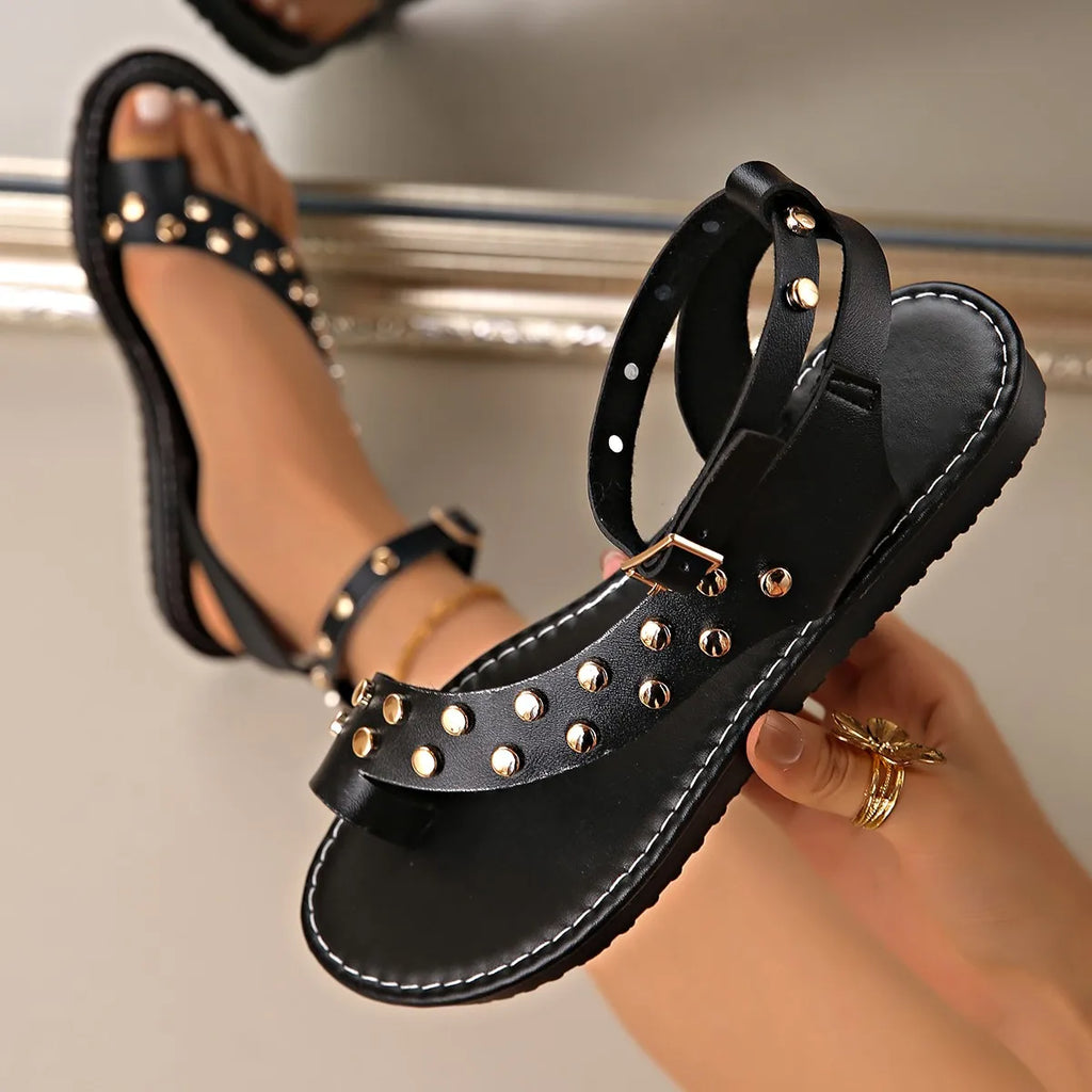 2026 Designer Women Sandals Gladiator Flat Shoes Ladies Elegant