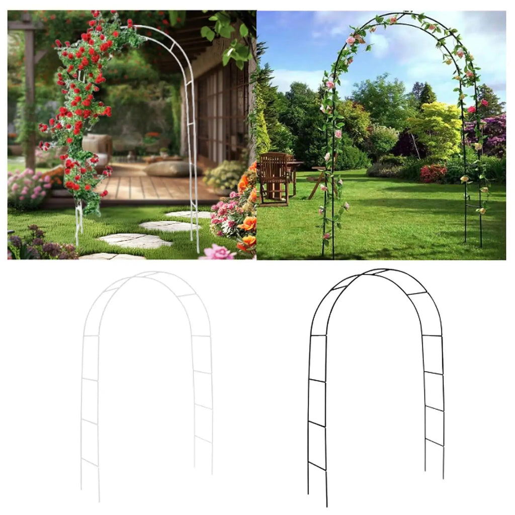 DIY Metal Garden Arch Trellis 240x140x38cm Flowers Frame Multipurpose Zpaxo