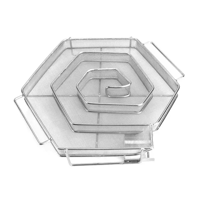 Stainless Steel Cold Smoke Generator Rack | BBQ Mesh Tool BBQ Smoke Rack Zpaxo Hexagon