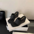 2025 Spring Autumn Slimming Slope Heel Korean Version Bare Toe Flip