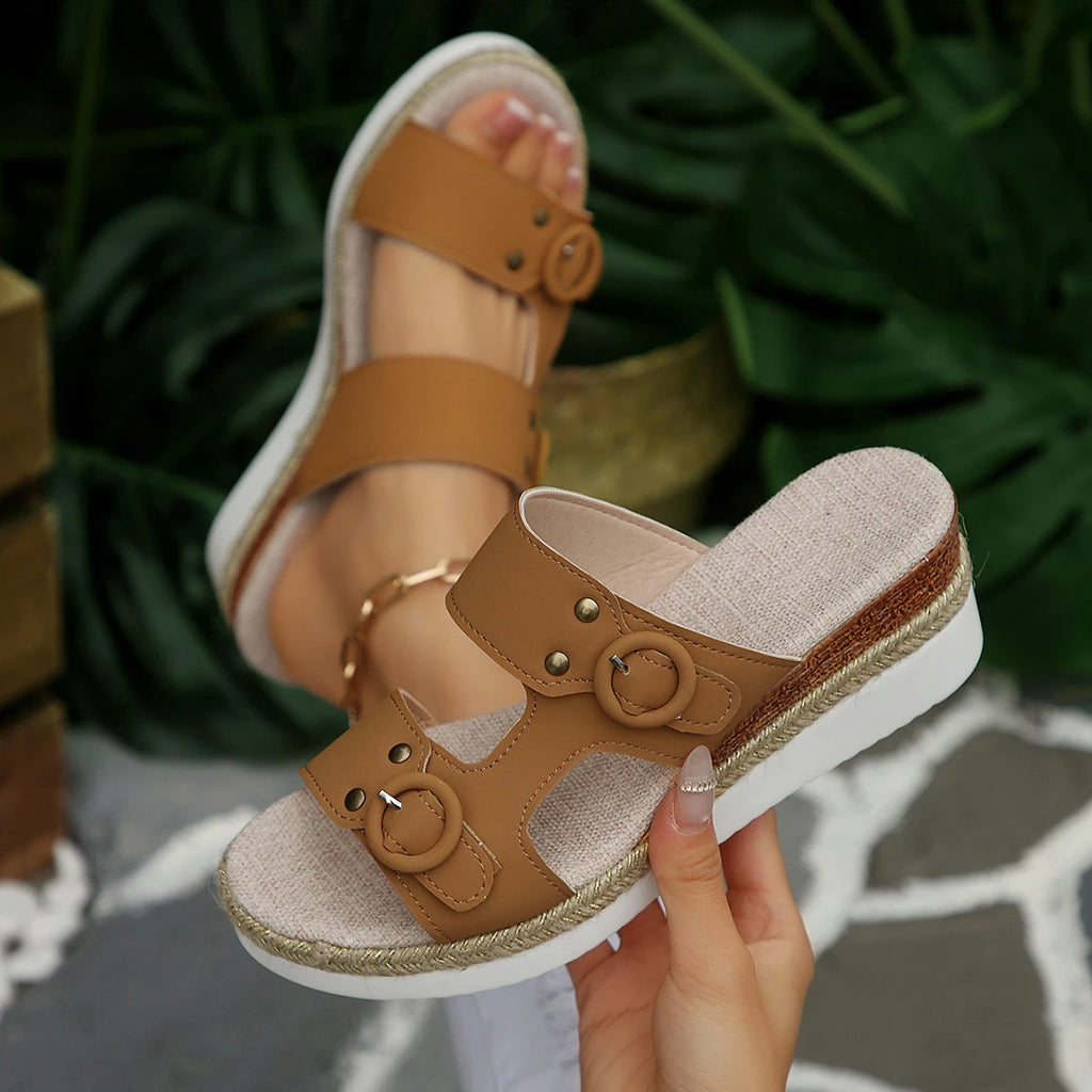 Women High Heel Sandals Luxury Designer Shoes Woman Wedges Fashion Sandals Summer Lightweight Slippers Women Zapatos De Mujer Zpaxo